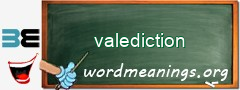 WordMeaning blackboard for valediction